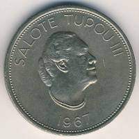 () Монета Тонга 1967 год 1 паанга ""  Медь-Никель  UNC